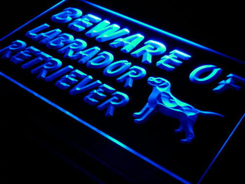 Beware of Labrador Retriever Dog Neon Light Sign